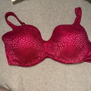 Playtex Deep Red Floral Pattern Bra